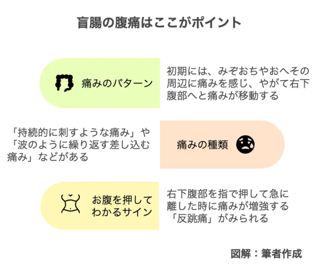 盲腸の腹痛はここがポイント